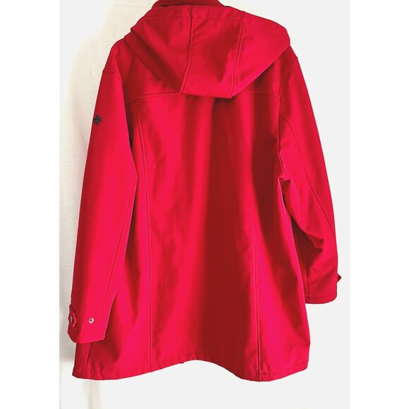 Womens Coat Plus Size 16 W Extra Large Red Hooded Gorpcore Jacket Preppy** - Picture 3 of 8